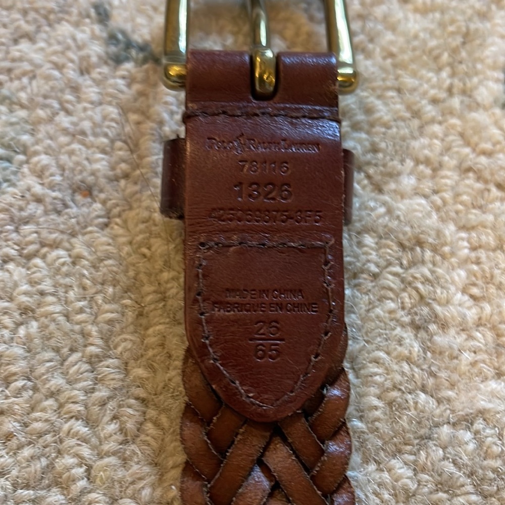 Polo Ralph Lauren Braided Leather Belt Sz 26 - Picture 3 of 3